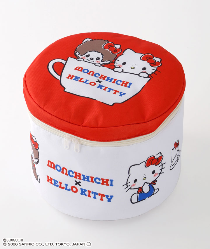 【モンチッチ×サンリオキャラクターズ】円形収納ボックス　キティ