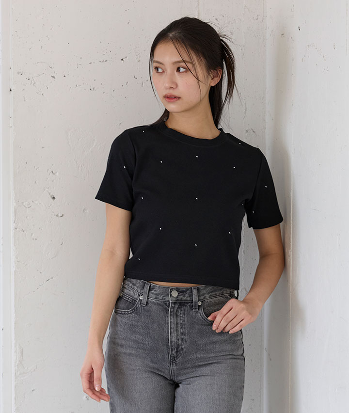 ラインストーンコンパクトＴシャツ