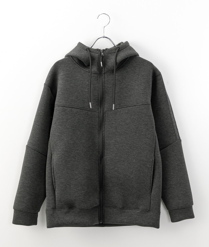 【バウンスライトプラス】スポンジタッチデザインジップパーカ