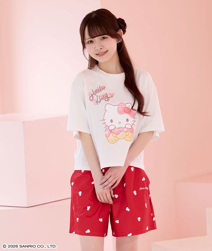 【サンリオキャラクターズ】（ハローキティ）Ｔシャツ＋ショートパンツセット