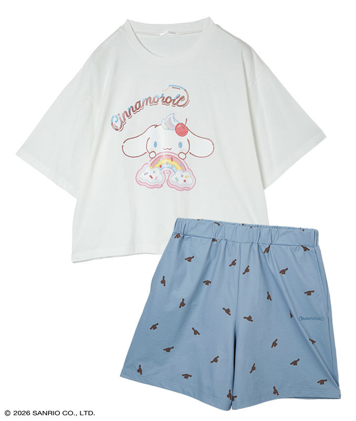 【サンリオキャラクターズ】（シナモロール）Ｔシャツ＋ショートパンツセット