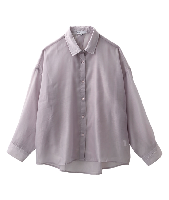 リラックスバックプリーツシャツ＜ライトグレーストライプ＞(XS