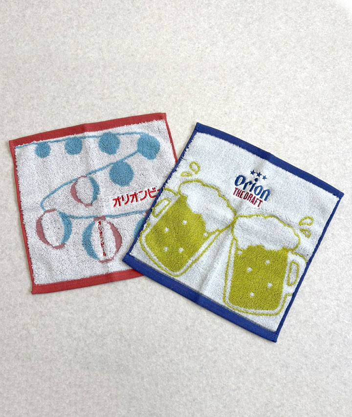 （予約商品）【オリオンビール】抗菌防臭付き無撚糸ジャガードハンカチ