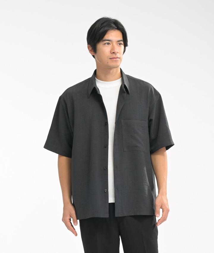 麻調合繊シャツ