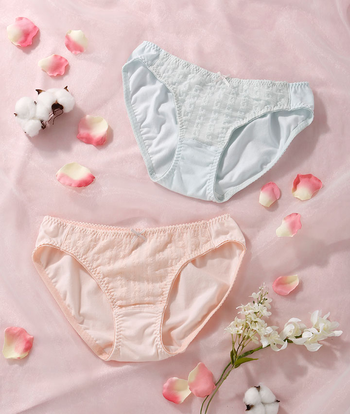 （ローズオイル加工）（コットンＭＩＸ）ふわふわレースペアショーツ