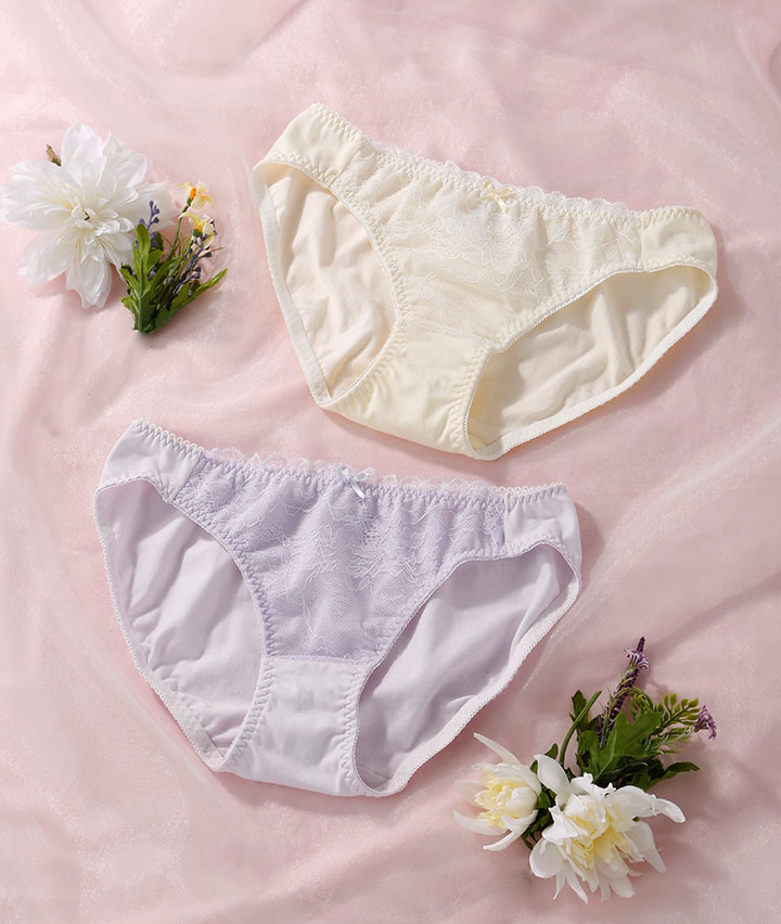 （ローズオイル加工）（コットンＭＩＸ）ラッセルレースショーツ