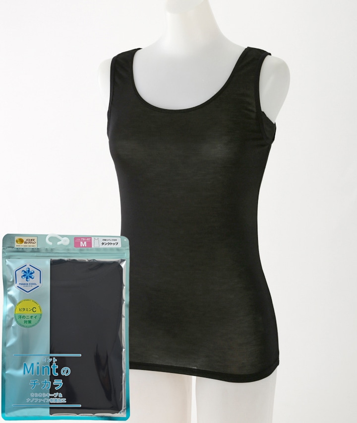 （Ｍｉｎｔのチカラ）（冷感）（ビタミンＣ配合）（汗取りパッド付き）タンクトップ