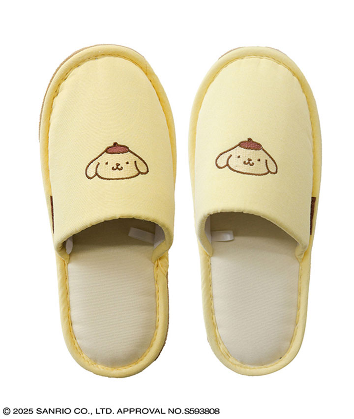 【サンリオキャラクターズ】（ポムポムプリン）刺しゅうスリッパ