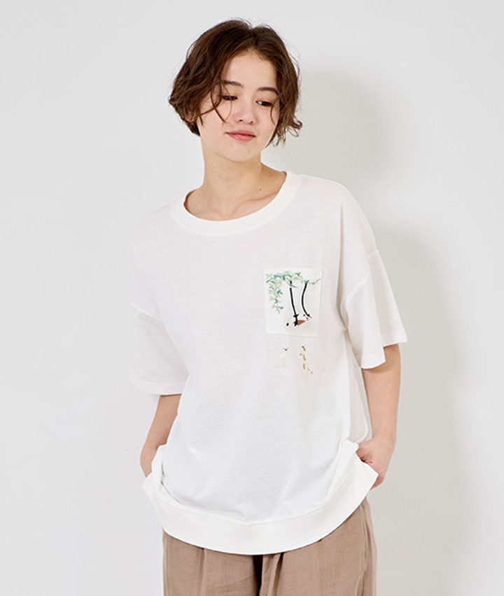 訳あり・アウトレット特集 デザインTシャツ(Mサイズ レディース オフホワイト): トップス