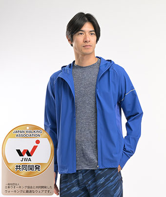 【Ｋａｅｐａ×ウオーキング協会】（ＵＶ対策・接触冷感・再帰反射・吸汗速乾）ストレッチジップパーカ