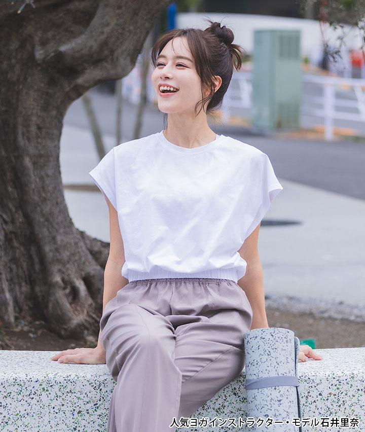 （ＳＰＥＥＤＲＹ）（綿のような風合い）（速乾）クロップドフレンチスリーブシャツ