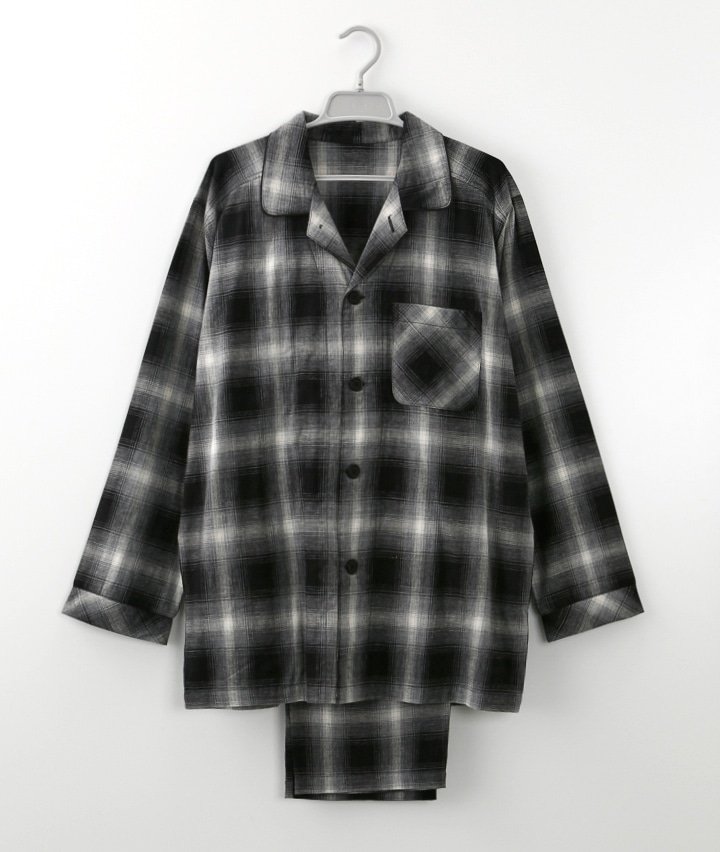 【こだわりパジャマプレミアム】（綿１００％）（制菌加工）オンブレーチェック