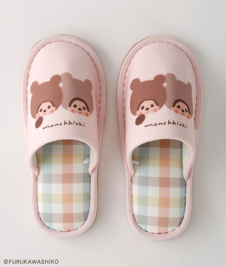 【モンチッチ】スリッパ　中チェック