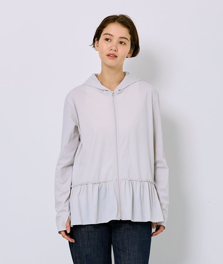 【ＳＵＮ　ＰＲＯＴＥＣＴＩＯＮ】（接触冷感・ＵＶカット）デザインジップパーカ