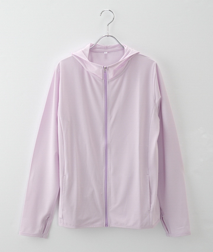 【着る日焼け止め】（ＵＶカット・ＤＲＹ・接触冷感）マイクロボーダージップパーカ