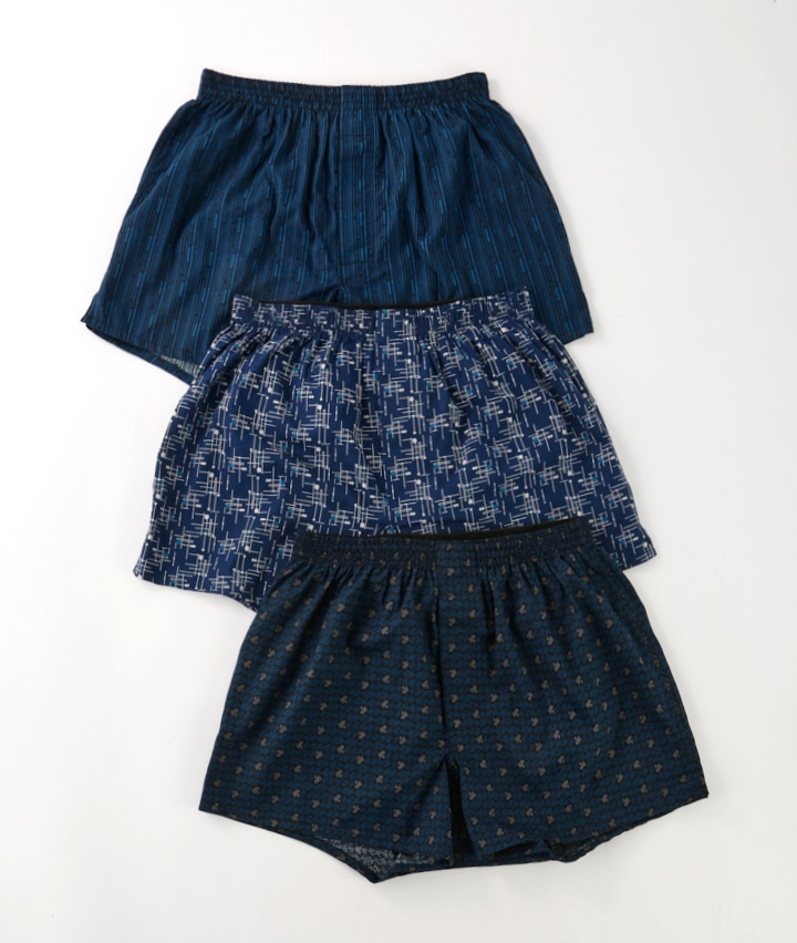 【ＳＵＦＦＵＳＥ】（小紋柄）（綿１００％）（前開き）（３枚組）紳士トランクス