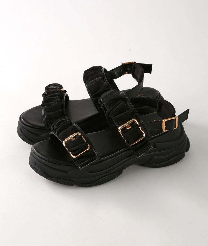 婦人厚底デザインサンダル