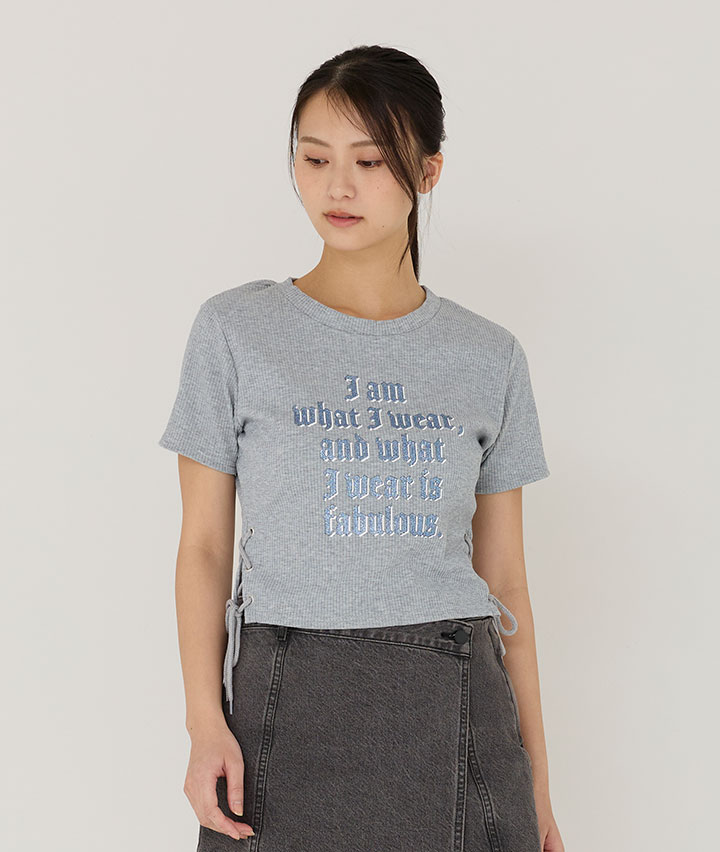 ラメロゴプリントデザインＴシャツ