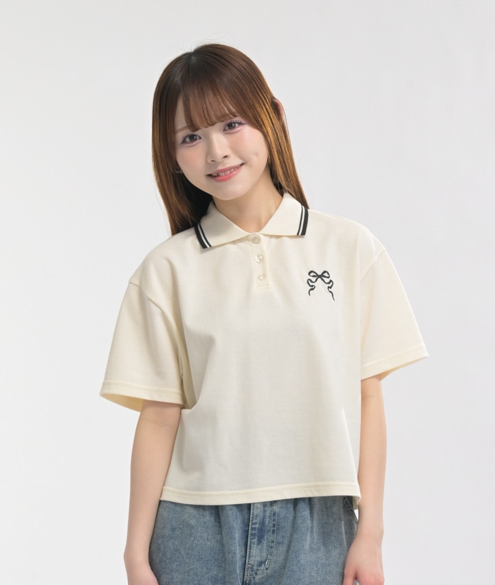 カノコポロリボン刺繍Ｔ