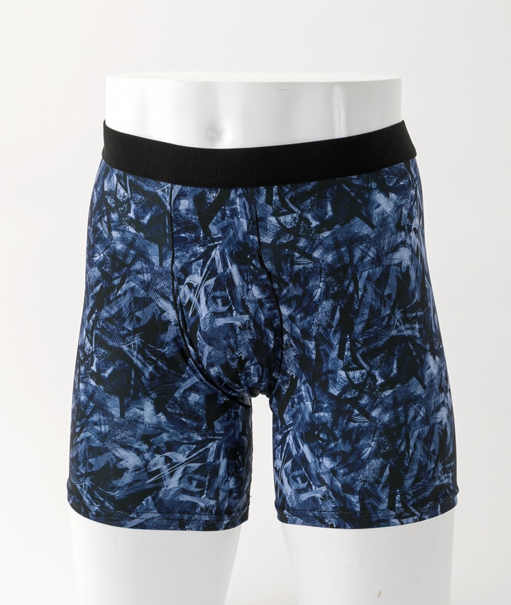 【男の身だしなみ　ちょい漏れ対策】（吸水性）（抗菌防臭）（ストレッチ）（３分丈）（前開き）ロングボクサーブリーフ