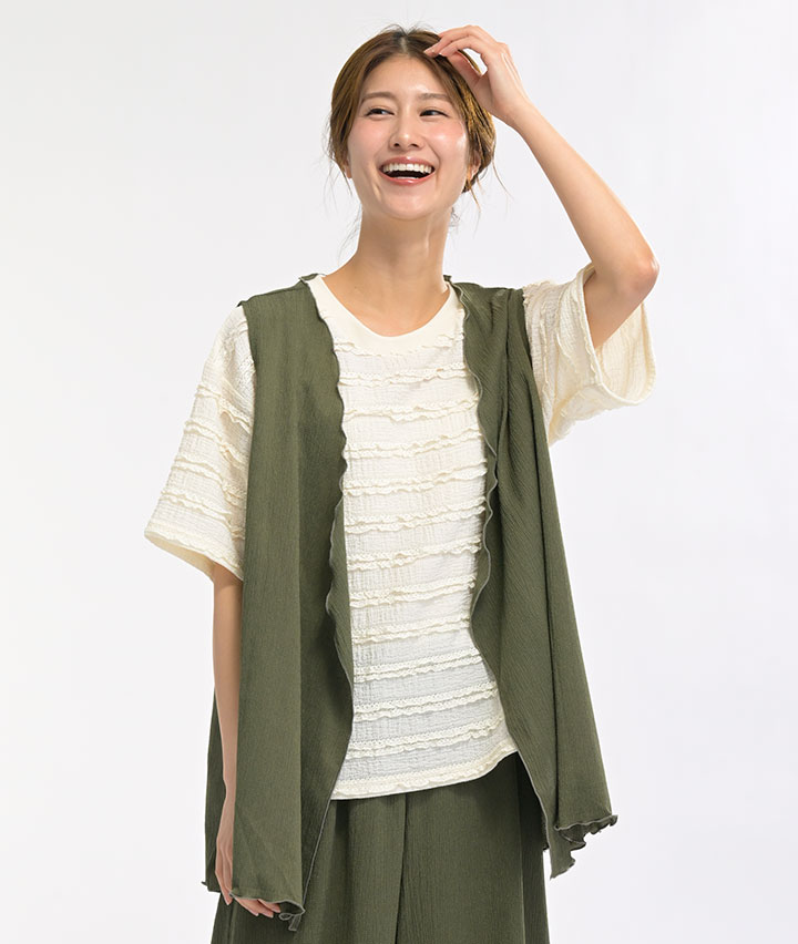 フリルジャカードプルオーバー