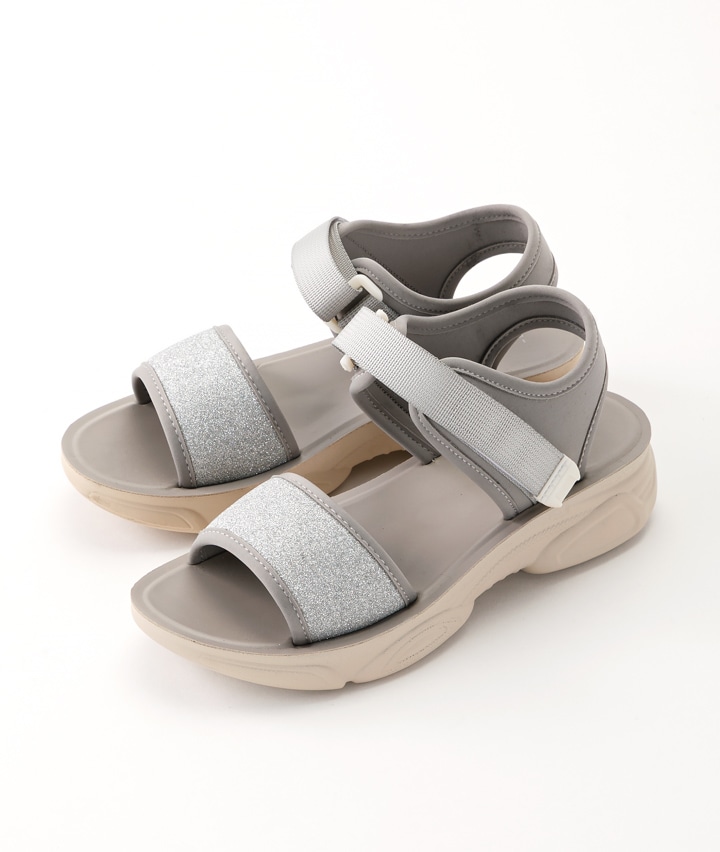 ラメ使いベルト付サンダル