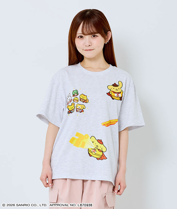 【サンリオキャラクターズ】サガラ刺しゅうプリントＴシャツ