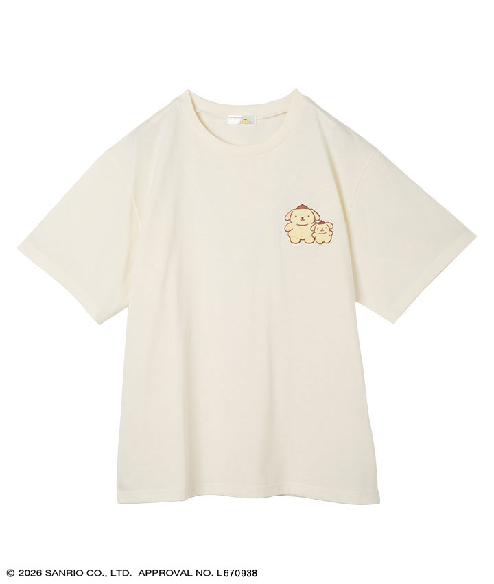 【サンリオキャラクターズ】（ポムポムプリン）バックプリントＴシャツ