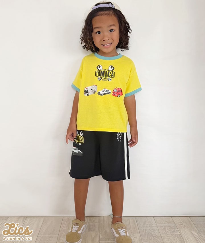 【ＬＩＣＳ】【ＴＯＭＩＣＡ】トミカ働く車ミニ裏毛ハーフパンツ
