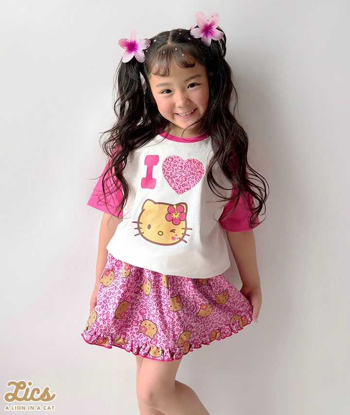 【ＬＩＣＳ】【サンリオ】女児総柄裏毛スカート