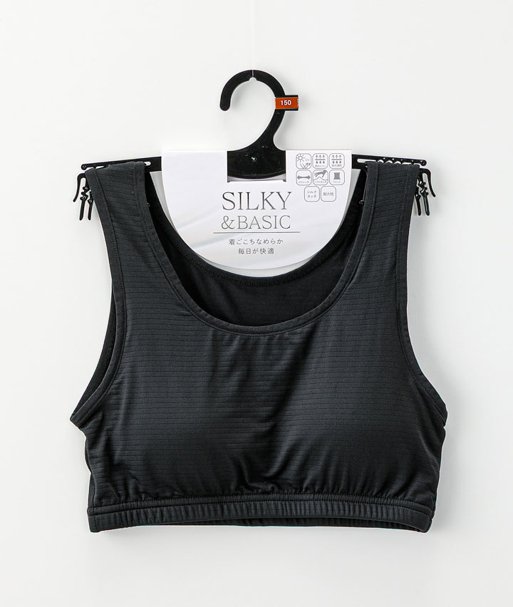 【ＳＩＬＫＹ＆ＢＡＳＩＣ】（ＵＶ）（吸水速乾）（シルクタッチ）（ストレッチ）（カップ付き）ハーフトップ