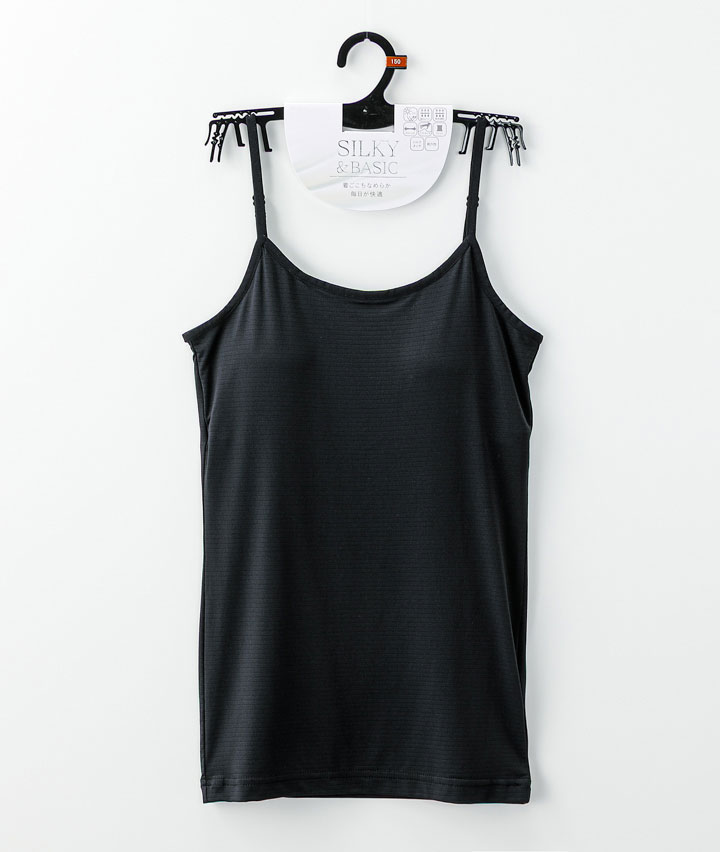 【ＳＩＬＫＹ＆ＢＡＳＩＣ】（ＵＶ）（吸水速乾）（シルクタッチ）（ストレッチ）（カップ付き）キャミソール