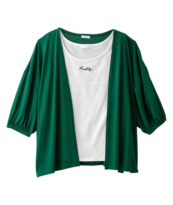 トッパーカーディガン＋Ｔシャツセット