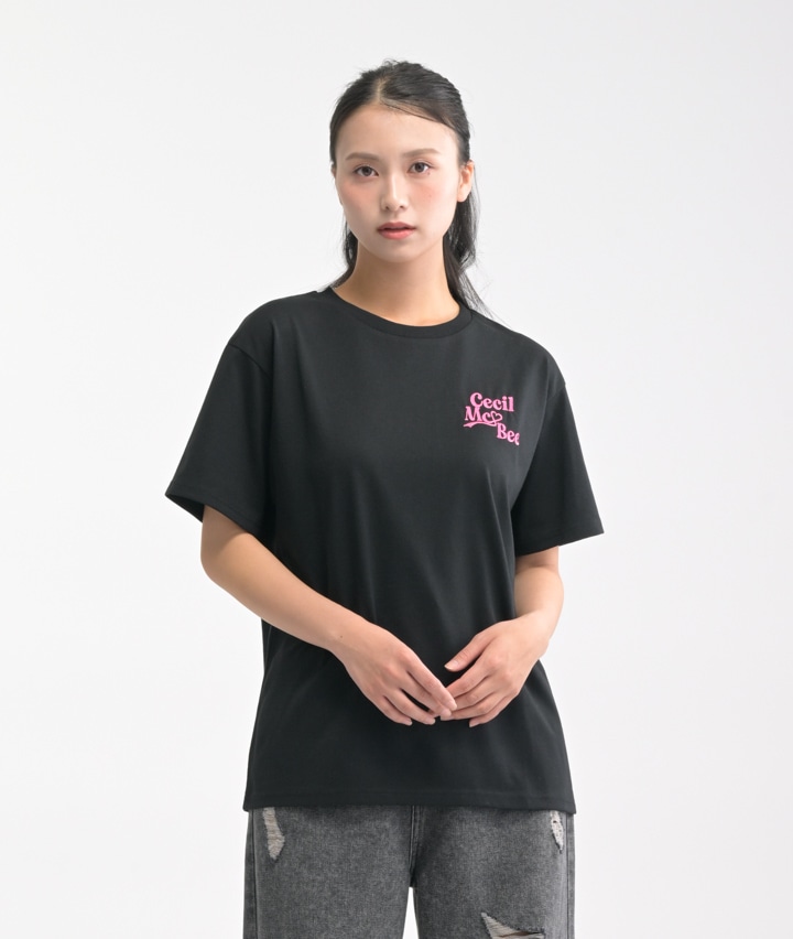 【ＣＥＣＩＬ ＭｃＢｅｅ ＮＯＵＶＥＬＬＥ】ヒョウ柄ロゴＴシャツ