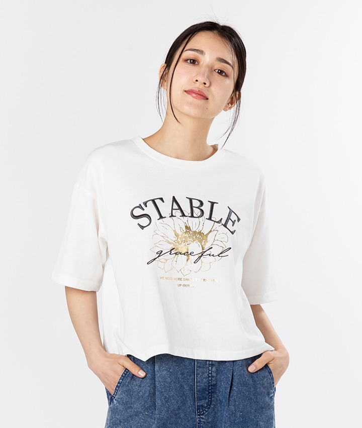 箔花プリントＴシャツ