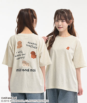 【ｍｉｌｌ ａｎｄ ｍｏｉ】刺しゅうプリントＴシャツ