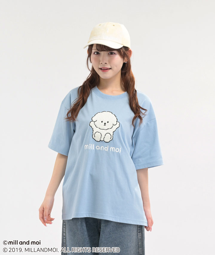 【ｍｉｌｌ ａｎｄ ｍｏｉ】さがら刺繍Ｔシャツ