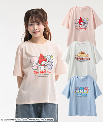 【サンリオキャラクターズ】プリントＴシャツ