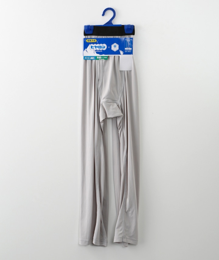 【ヒヤロン×Ｐａｓｅｏｓ　ＣＯＯＬ】（接触冷感）（メッシュ編み）（股下部分消臭テープ付き）（７分丈）ニーレングス
