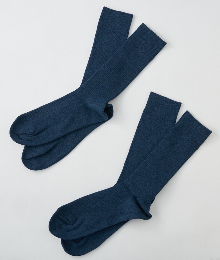 【アスクドクターズ】（２足組）（吸水速乾）リブソックス