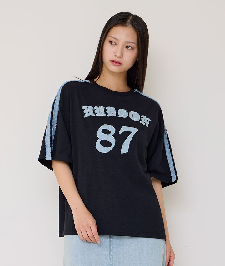 デニム貼付ナンバリングＴシャツ