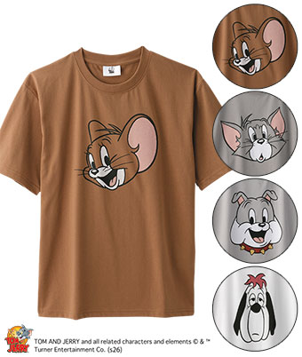 【トムとジェリー】フェイスプリントＴシャツ