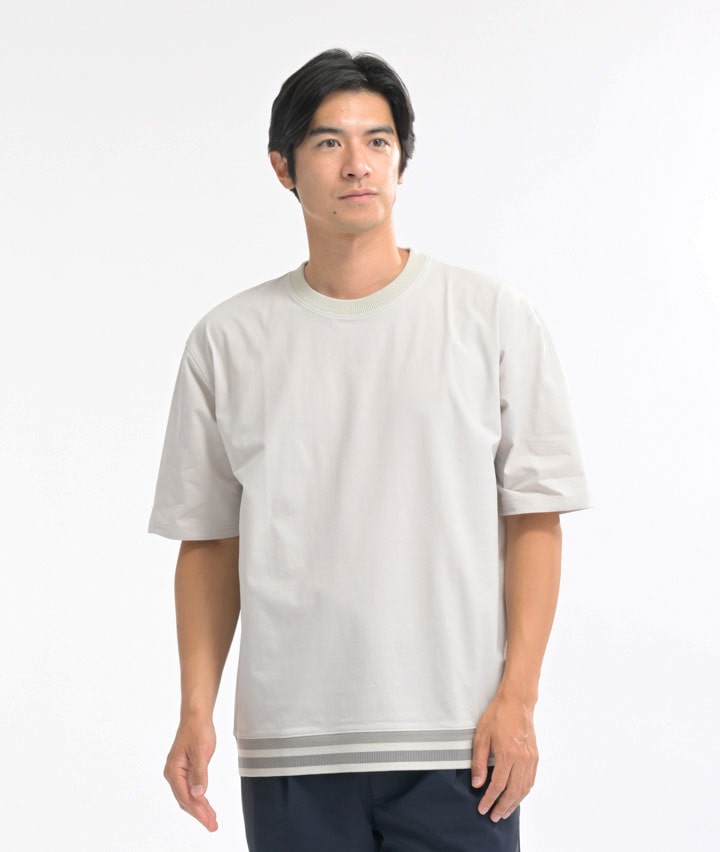 ジョーゼットボーダーリブＴシャツ