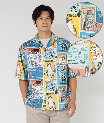 アニマル総柄シャツ
