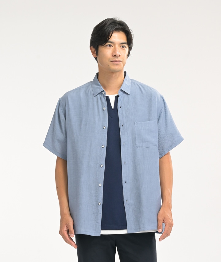 ＜接触冷感加工＞ワッシャーシャツ