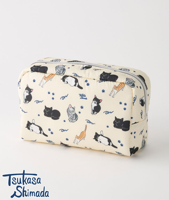 【島田つか沙】猫総柄　マルチポーチ