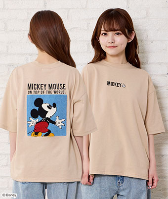 【Ｄｉｓｎｅｙ】（ミッキーマウス）さがら刺しゅうＴシャツ