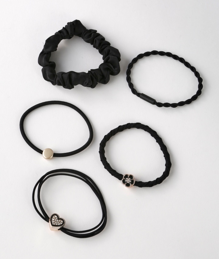 フラワー＆ハートチャームゴムセット