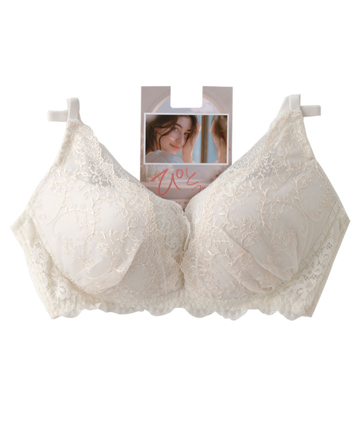 （ぴとブラ）チュールレースノンワイヤーブラジャー