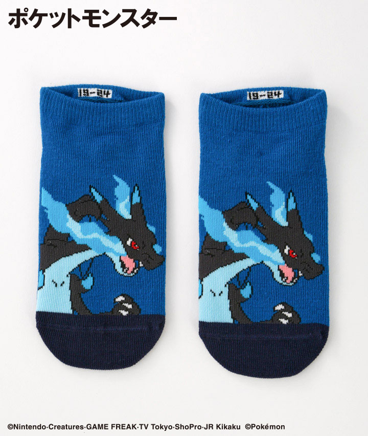 【ポケットモンスター】（メガリザードンＸ）（１足物）フロント柄ソックス